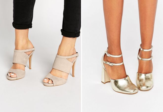 закрытые босоножки на каблуке