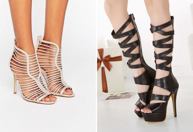 босоножки на каблуке с ремешком