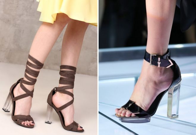 босоножки с прозрачным каблуком