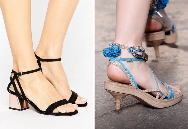 босоножки на низком каблуке