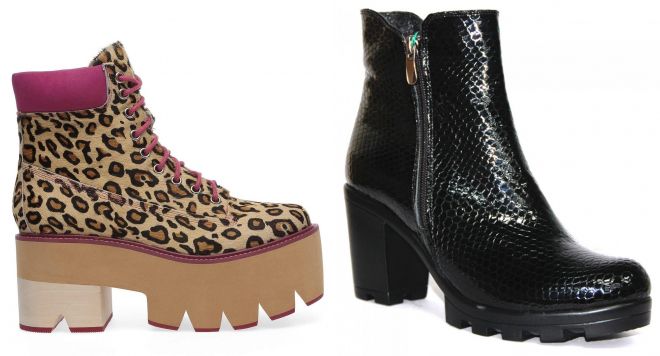 ботинки на каблуке с тракторной подошвой