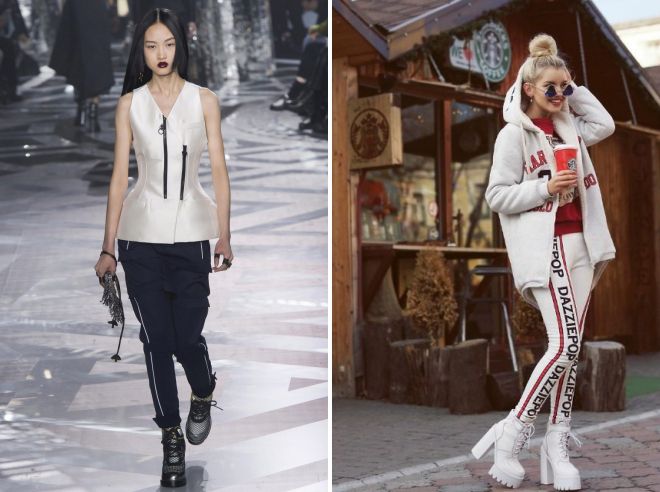 образы с ботинками на тракторной подошве спорт-шик