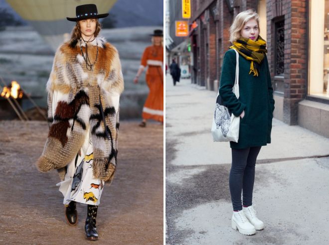 пальто с ботинками на тракторной подошве 2017