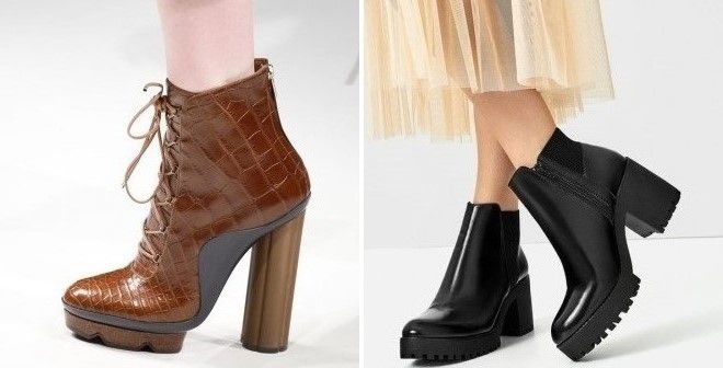 лаковые ботинки на тракторной подошве