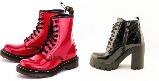 лакированные ботинки на тракторной подошве 2017