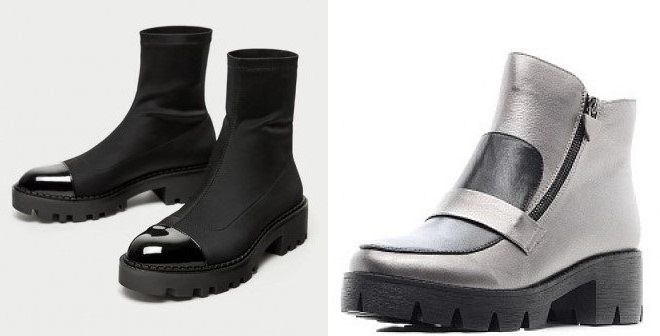 лакированные ботинки на тракторной подошве