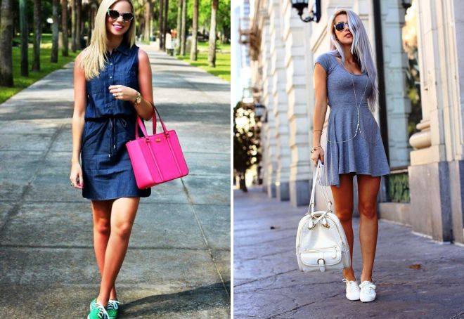 летние кеды с платьем