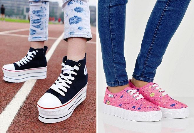 летние кеды на платформе