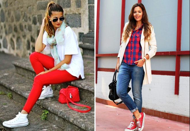 с чем носить женские кеды летом