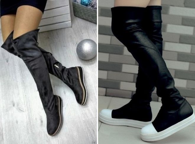 ботфорты на плоской подошве