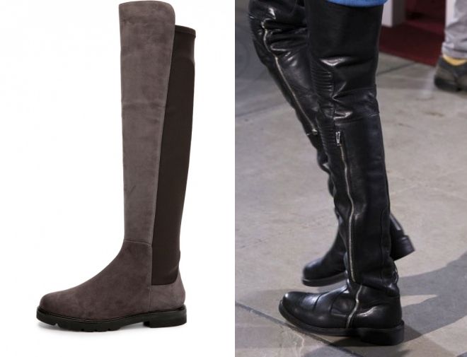 модные ботфорты без каблука