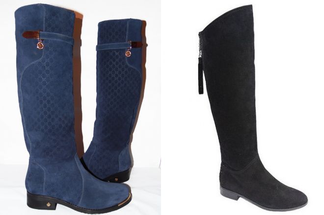 зимние ботфорты с широким голенищем