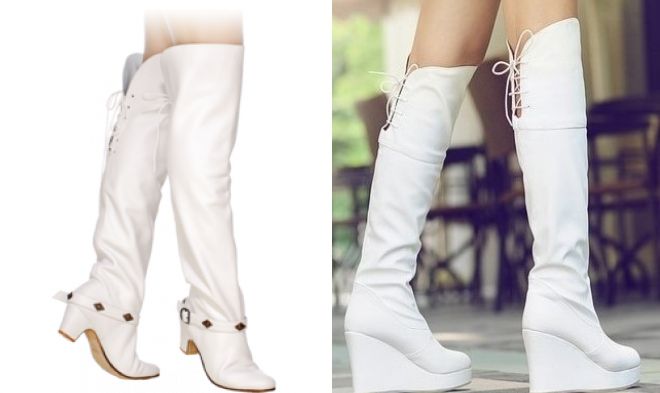 белые ботфорты