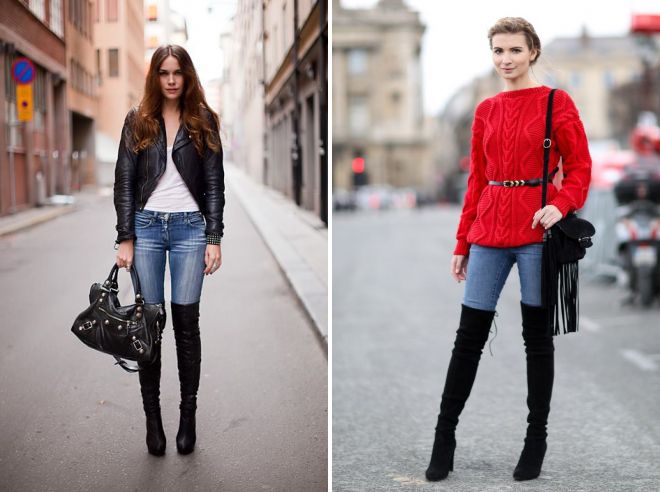 ботфорты с джинсами