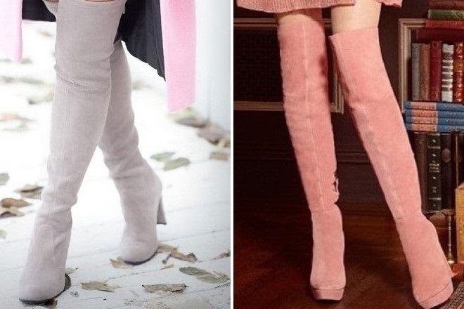 замшевые сапоги ботфорты