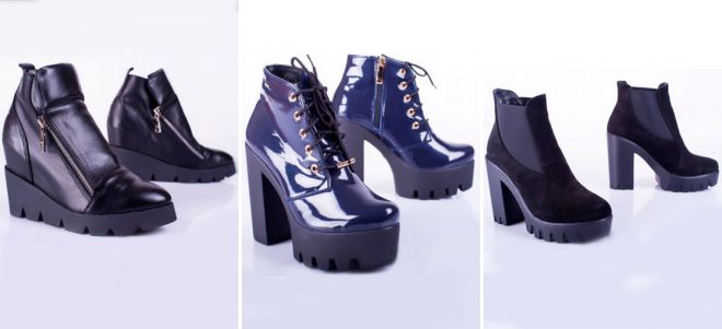 Осенние ботинки на тракторной подошве