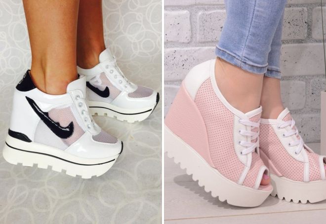  кроссовки на большой платформе