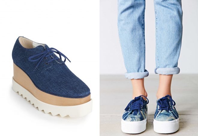 джинсовые кроссовки на платформе