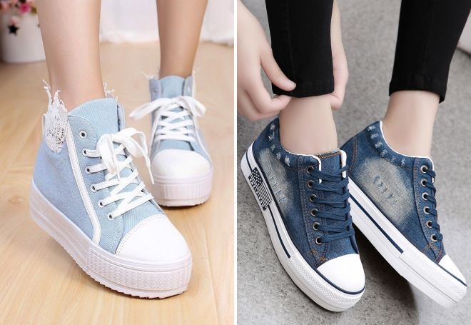 женские кроссовки на высокой платформе
