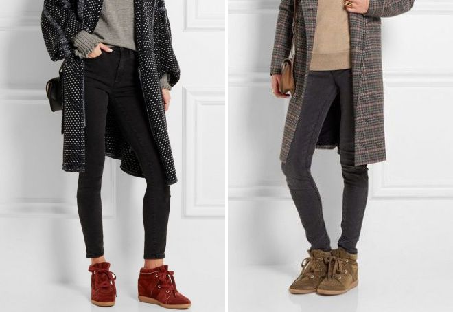 кроссовки на платформе isabel marant