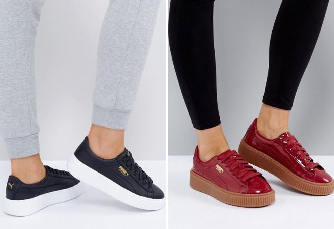 кроссовки на платформе пума