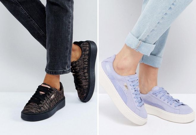 черные кроссовки на платформе