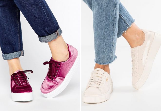 женские кроссовки на высокой платформе