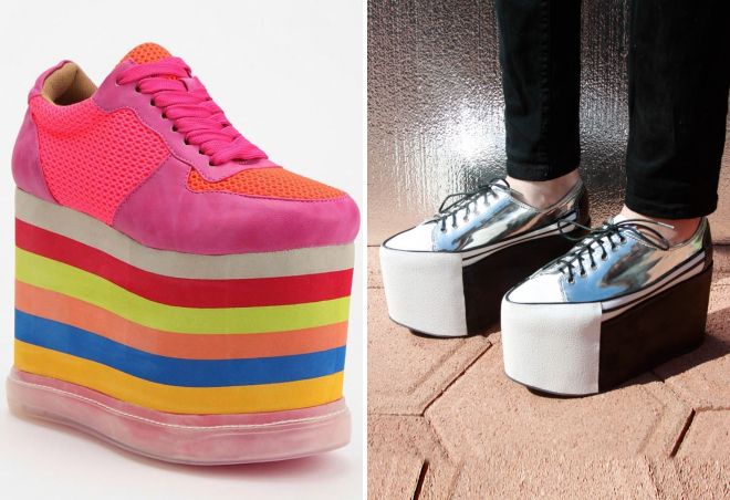 кроссовки на большой платформе