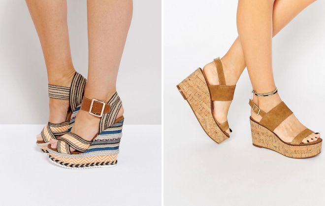 летние сандалии на танкетке