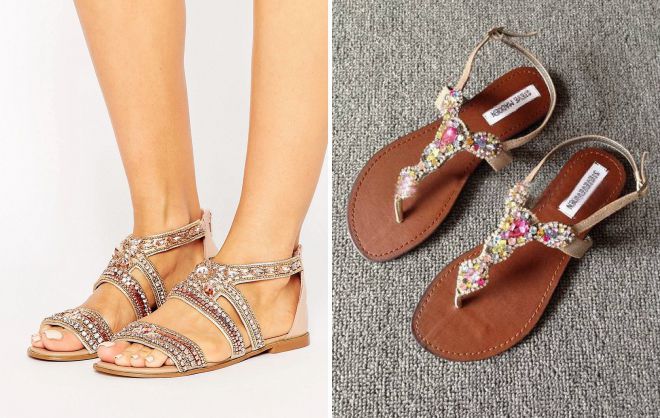 летние сандалии со стразами