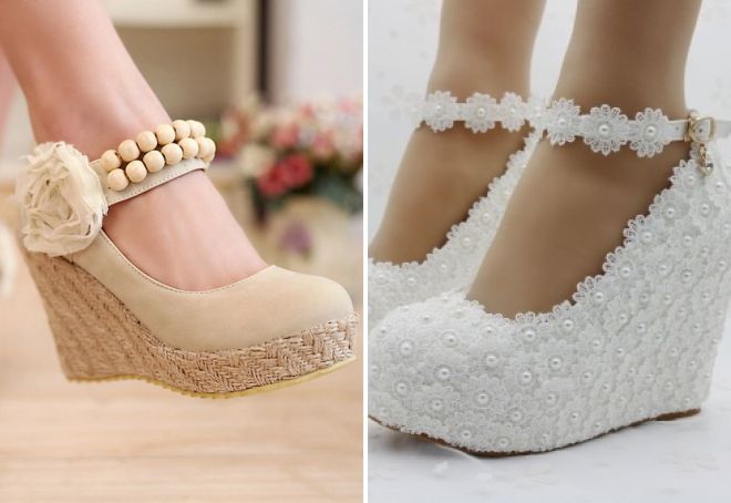 белая обувь на танкетке