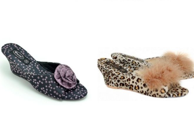 домашняя обувь на танкетке