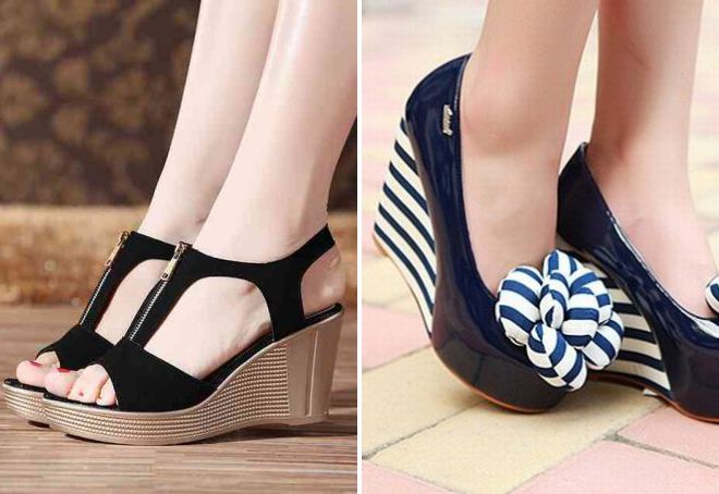 модная обувь на танкетке