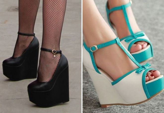 обувь на высокой танкетке