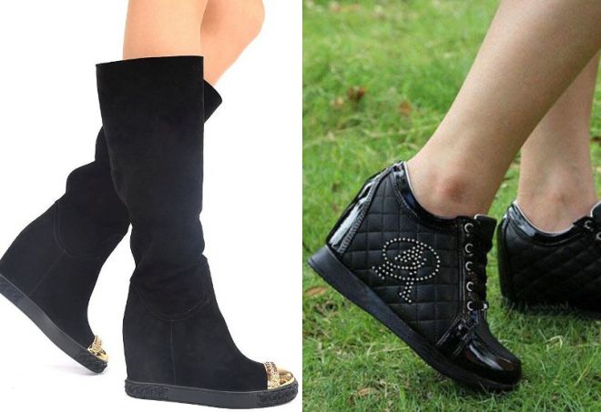 обувь на скрытой танкетке