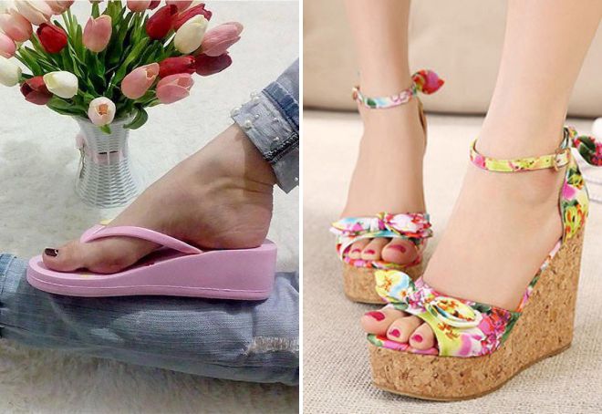 пляжная обувь на танкетке