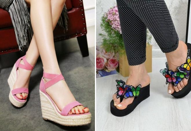 обувь на танкетке для пляжа