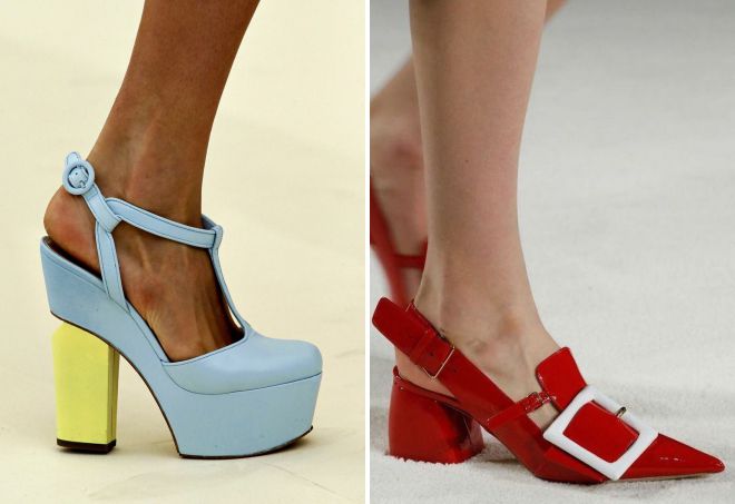 летние туфли на толстом каблуке
