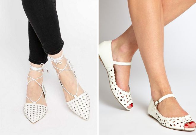 модные белые балетки