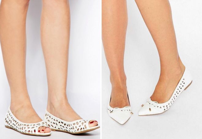 красивые белые балетки