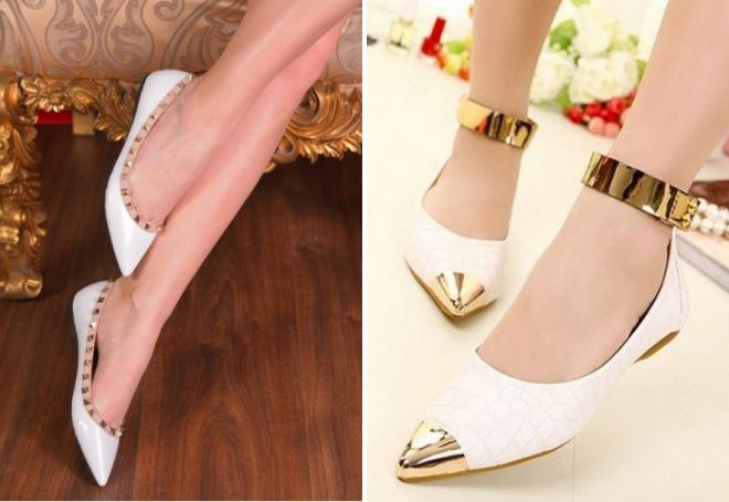 белые женские балетки