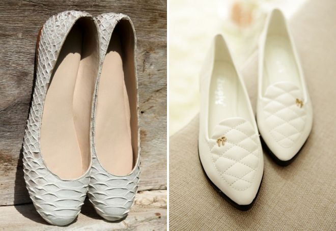 кожаные белые балетки