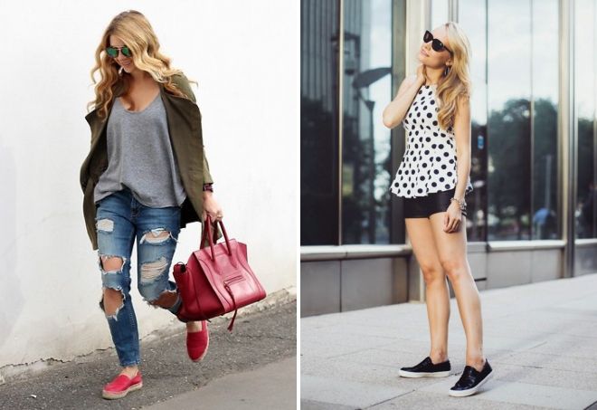 женские кожаные слипоны