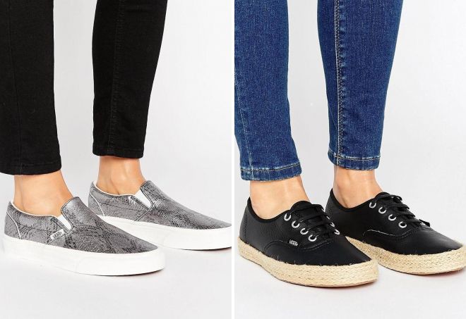 кожаные слипоны Vans