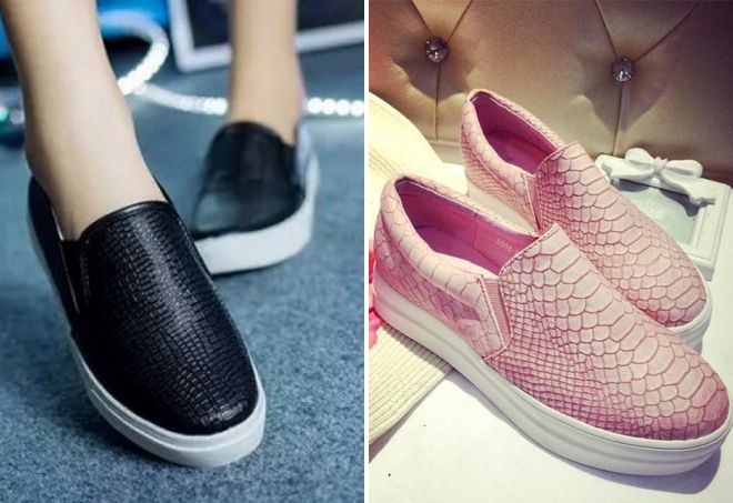 стильные кожаные слипоны