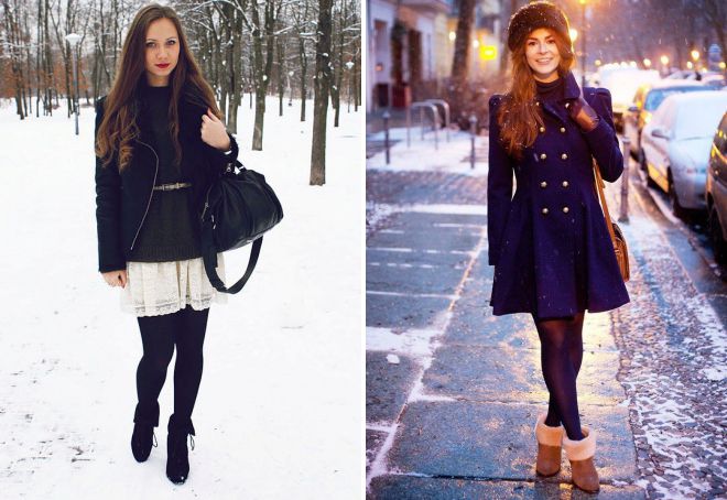 зимние ботильоны с мехом