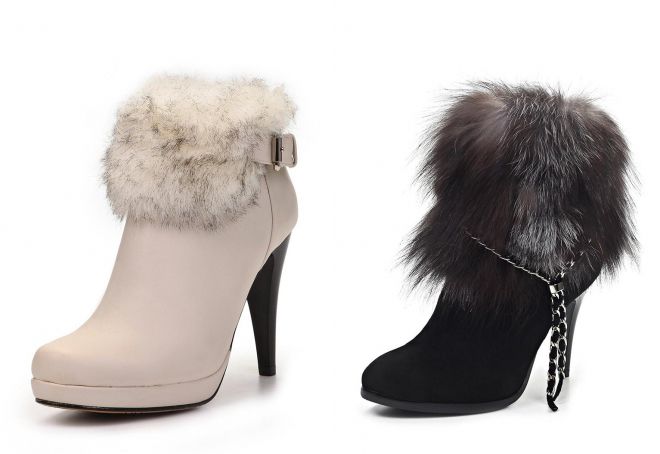 модные ботильоны с мехом
