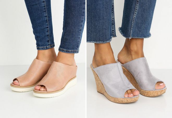 женские сабо с открытым носом