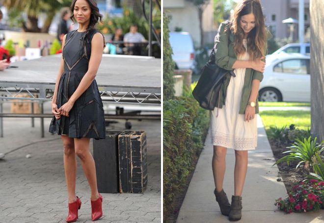 ботильоны без каблука с платьем