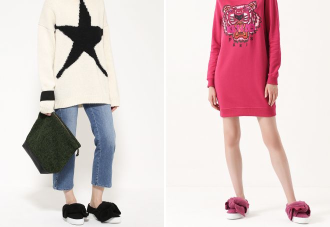 с чем носить слипоны с бантом